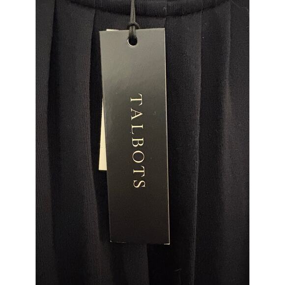 Talbots Rayon Lyocell Black Top Shirt Tunic Pin Tuck Details MP Long Sleeve NEW - Picture 8 of 9